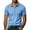 Light Blue, variant on Domzest Mens Contrast Collar Polo Shirt Short Sleeve Button Up Golf Top with Placket Chest Pocket Khaki M