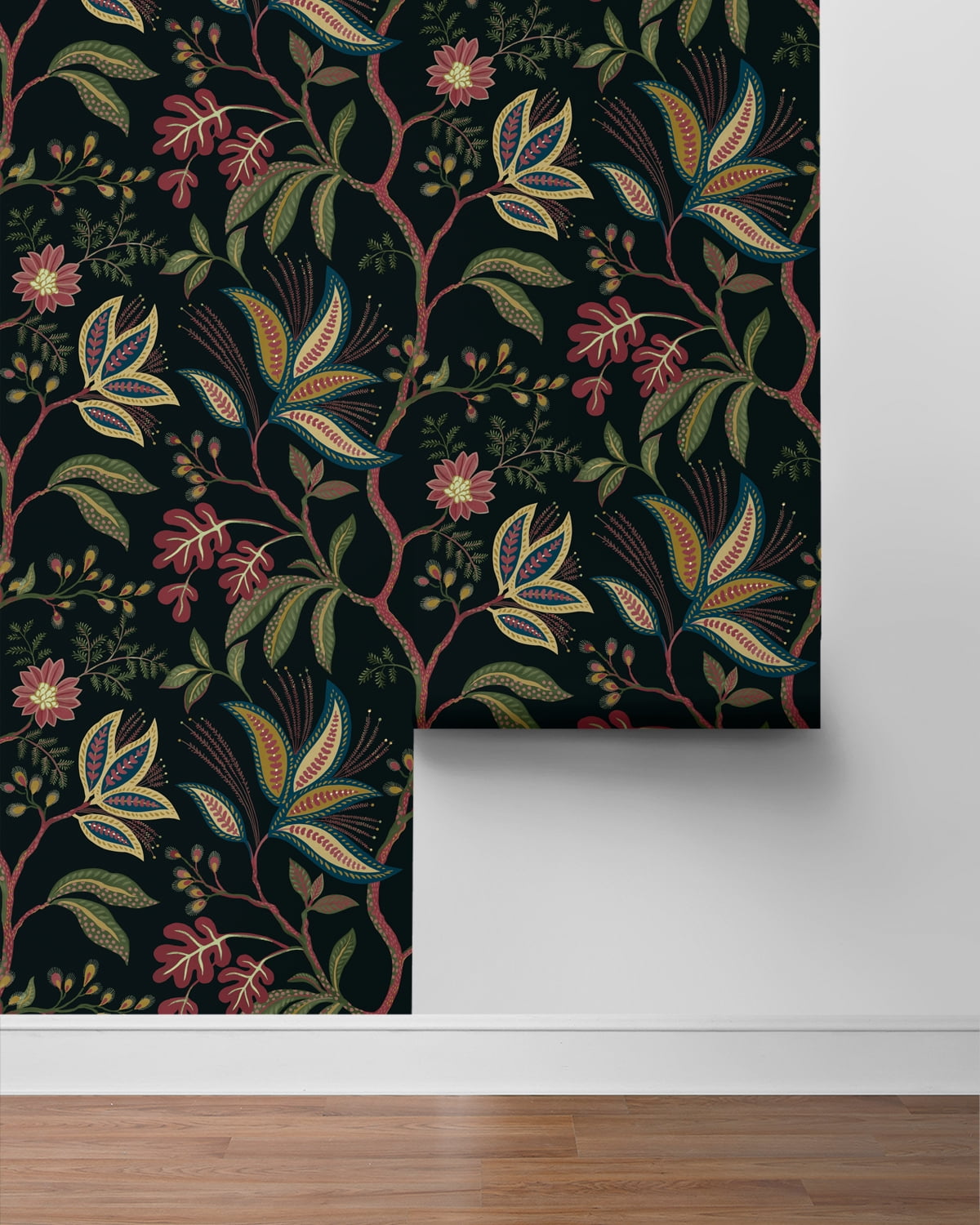 NextWall Ebony Forest Flourish Peel and Stick Wallpaper - 27 in. W x 18 ft. L Roll