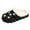 Black, variant on Womens House Slippers Bubble Slides with Flower Warm Fur Lined Non-Slip Winter Indoor Outdoor Shoes