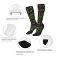 thumbnail image 6 of Daiia Sports Socks Neon Mardi Gras Printed Novelty Crew Socks for Men Women Knee High Socks Cotton Socks Soft & Breathable Support Unisex Socks, 6 of 9