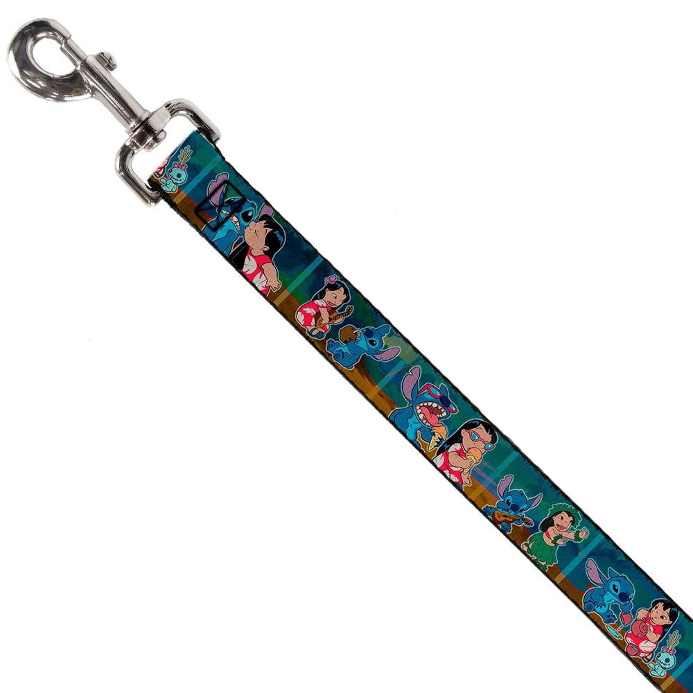 Disney Pet Leash, Dog Leash, Lilo Stitch Scene Blocks, 4 Feet Long 1.0 Inch Wide
