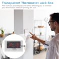 thumbnail image 3 of Caja de bloqueo de termostato con llaves, protector de termostato transparente, cubierta protectora de termostato acrílico, caja de termostato calado para hotel de oficina en casa, 3 of 7