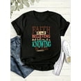 thumbnail image 1 of Women'S Casual Crew Neck T-Shirt with "Faith, Believing, Knowing" Print - Short Sleeve, All-Season, Lightweight, Comfort Fit, Everyday Tshirt | Casual | Comfortable Fit, 1 of 6