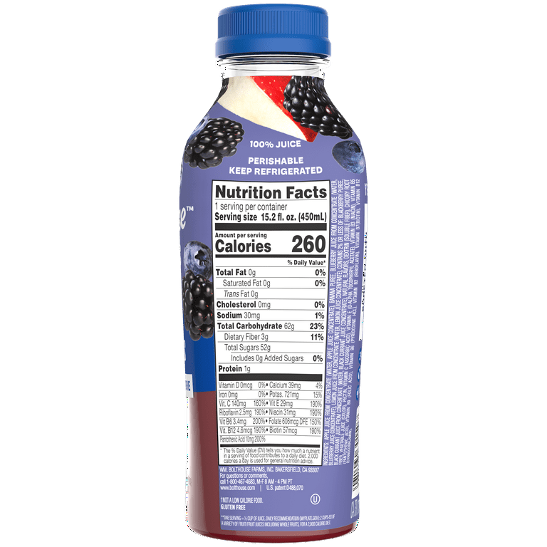 pack) Bolthouse Farms Fruit Juice Smoothie, Blue Goodness,