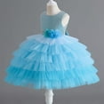 thumbnail image 2 of Girls Sleeveless Wedding Tulle Princess Dress Pageant Birthday Party Pageant Gown, 2 of 4
