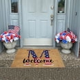 thumbnail image 4 of 4th of July Doormat, Non-Slip Patriotic Welcome Mat for Front Door Entrance, Absorbent Gunny Surface with Rubber Backing, Independence Day Memorial Day Indoor Outdoor Door Mat, Brown, 4 of 6