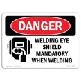 thumbnail image 1 of SignMission OS-DS-A-710-L-1621 7 x 10 Po Signe de Danger OSHA - Protection Oculaire de Soudage Obligatoire Lors du Soudage, 1 of 1