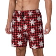 thumbnail image 1 of Saiise Maillot de Bain à Carreaux Rouges Flocon de Neige pour Hommes Maillots de Bain Séchage Rapide avec Doublure en Maille Maillots de Bain Amusants-Petit, 1 of 6