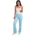 thumbnail image 3 of Sweet Vibes Women's Fleece Contrast Color Piping Flare Bottom Sweatpants Drawstring Waist, 3 of 4