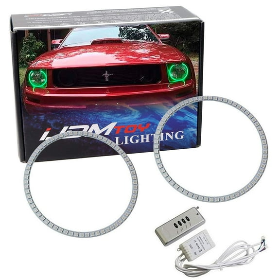 132-LED RGB Multi-Color LED Angel Eyes Halo Rings For 2005-2009 Ford Mustang Front Road Illuminating Lights w/Adjustable Setting