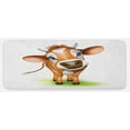 thumbnail image 1 of Cartoon Kitchen Mat, Digitally Composed Cow with Captivating Eyes Livestock Theme, Plush Decorative Kitchen Mat with Non Slip Backing, 47" X 19", Royal Blue Cinnamon, by Ambesonne, 1 of 1