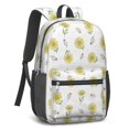 thumbnail image 2 of Daisy White Pattern 17" Waterproof Oxford School Backpacks for Teens, S-Shape Padded Straps, for School, Travel, Hiking, Camping, 2 of 5