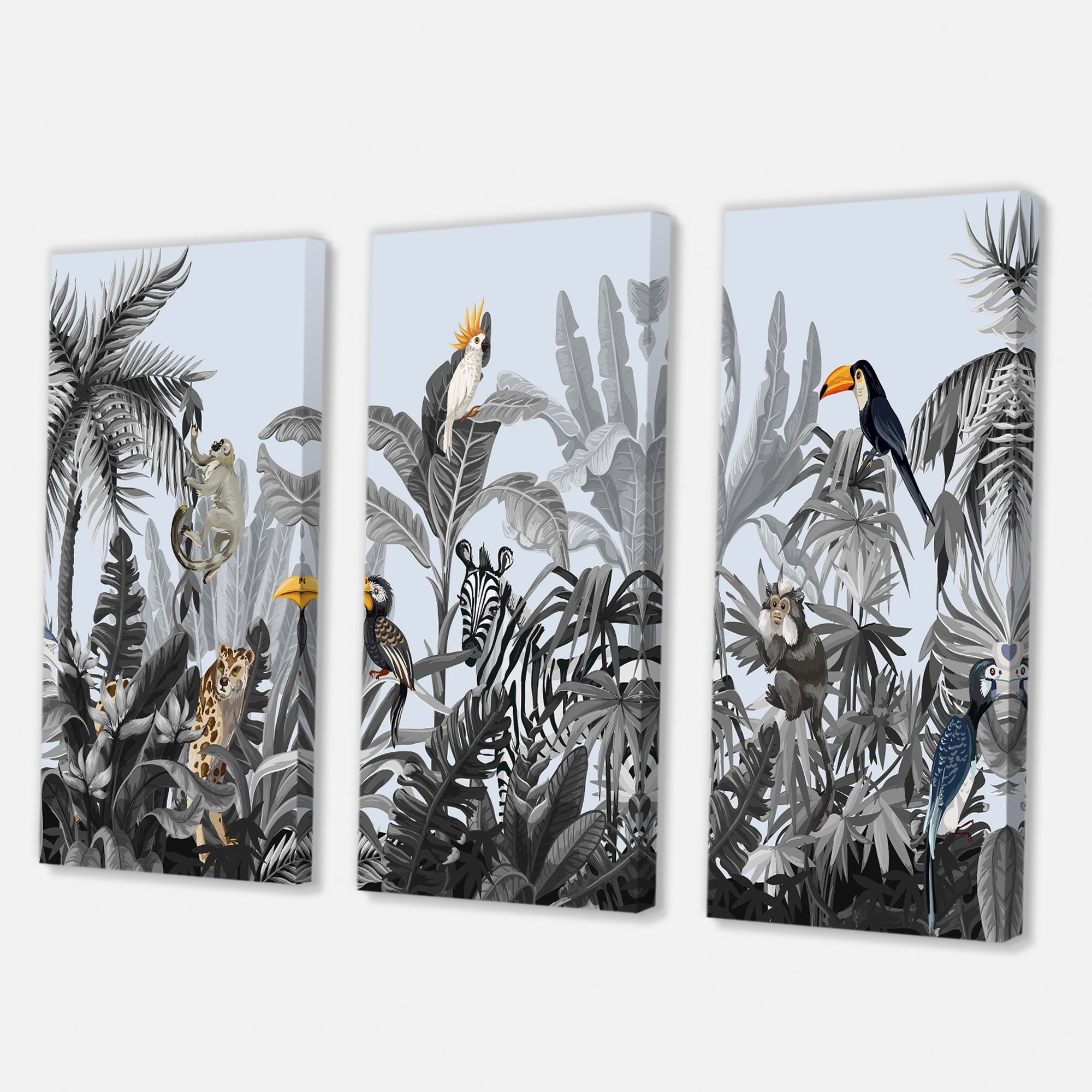 Designart ' Birds and Peonies With Chinoiserie VIII ' Farmhouse Canvas Wall Art Print