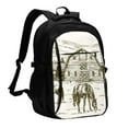 thumbnail image 1 of Disketp Horses Grazing On Meadow Mochila de Viaje Estampada para Laptop con Puerto de Carga USB, Mochila Impermeable para Computadora – Regalo para Hombres y Mujeres, 1 of 7
