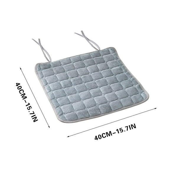 CuiLiyq 1 Pcs Chair Cushion, Flannel Solid Color Plaid Seat Cushion, Plush Chair Cushion for Living Room, Kitchen, Dining Room, Gardens and Office, 15.7" x 15.7", Grayish Green