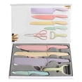thumbnail image 1 of serony 6Pcs Kitchen Cutlery Set Stainless Steel Tableware Non Slip Wheat Straw Peeler for Fruits Vegetables Bread, 1 of 7