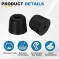 thumbnail image 3 of Memory Foam Earbud Tips (3mm/0.12"), 12Pack - Large Ear Bud Replacement Tips Noise Isolation, Ultimate Comfort Secure Fit Buds for Earphones Earplugs, Black, 3 of 6