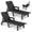 Black, variant on FOOWIN HDPE Patio Chaise Lounge Chairs Set of 2, Pool Lounge Chairs with 5-Position Adjustable Backrest, Wheels & Cup Holder, Black
