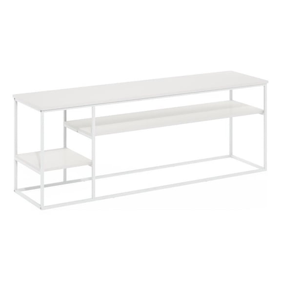 Pemberly Row Modern TV Stand for TV up to 65-inch Solid White