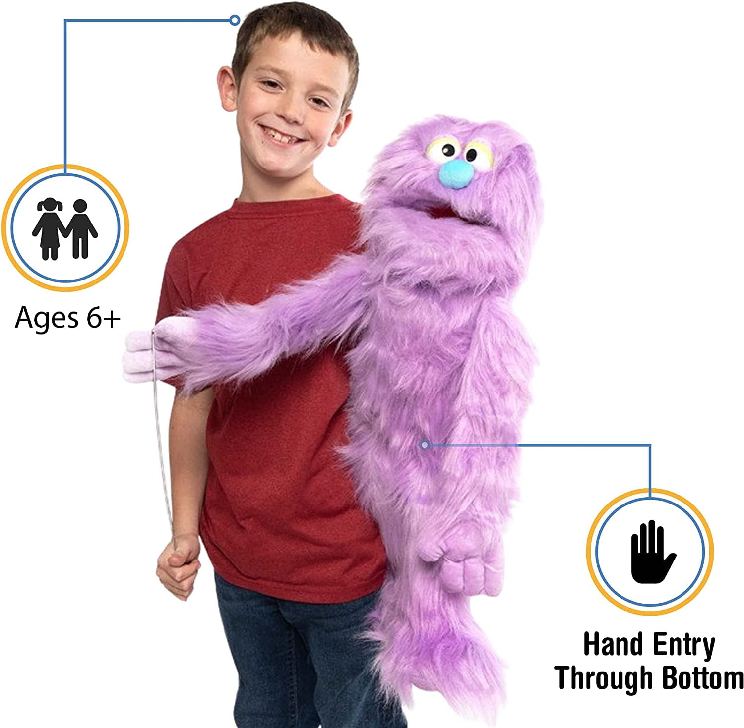 30" Purple Monster Puppet, Full Body Ventriloquist Style Puppet