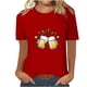 thumbnail image 1 of Tops Cortos para Mujeres, Oktoberfest Casual Impreso Cuello Redondo Manga Corta Camiseta Top Hecho de Poliéster para la Primavera Verano Uso Diario, Camisetas Casuales de Mujer, 1 of 4