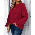thumbnail image 3 of Cogild Women's Plus Size Sweaters for Women, Lightweight Ribbed Solid Color Long Sleeve, Oversized, 5XL, 3 of 5