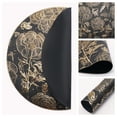 thumbnail image 5 of Placemats Set of 6 Plastic Placemats for Kitchen Dining Table Decor Table Placemats Wipeable Floral Table Mat Black-Gold 15inch, 5 of 6