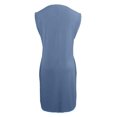 thumbnail image 4 of Youmylove Vacation Beach Dress for Women Fashion Sleeveless Round Neck Pocket Dress With Side Slits Spring Summer Collection Graduation Dress for Women, 4 of 5