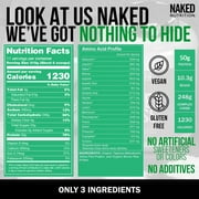 NAKED Vegan Mass - Natural Vegan Weight Gainer Protein Powder - 8Lb Bulk, GMO Free, Gluten Free, Soy Free & Dairy Free. No Artificial Ingredients - 1,230 Calories - 11 Servings