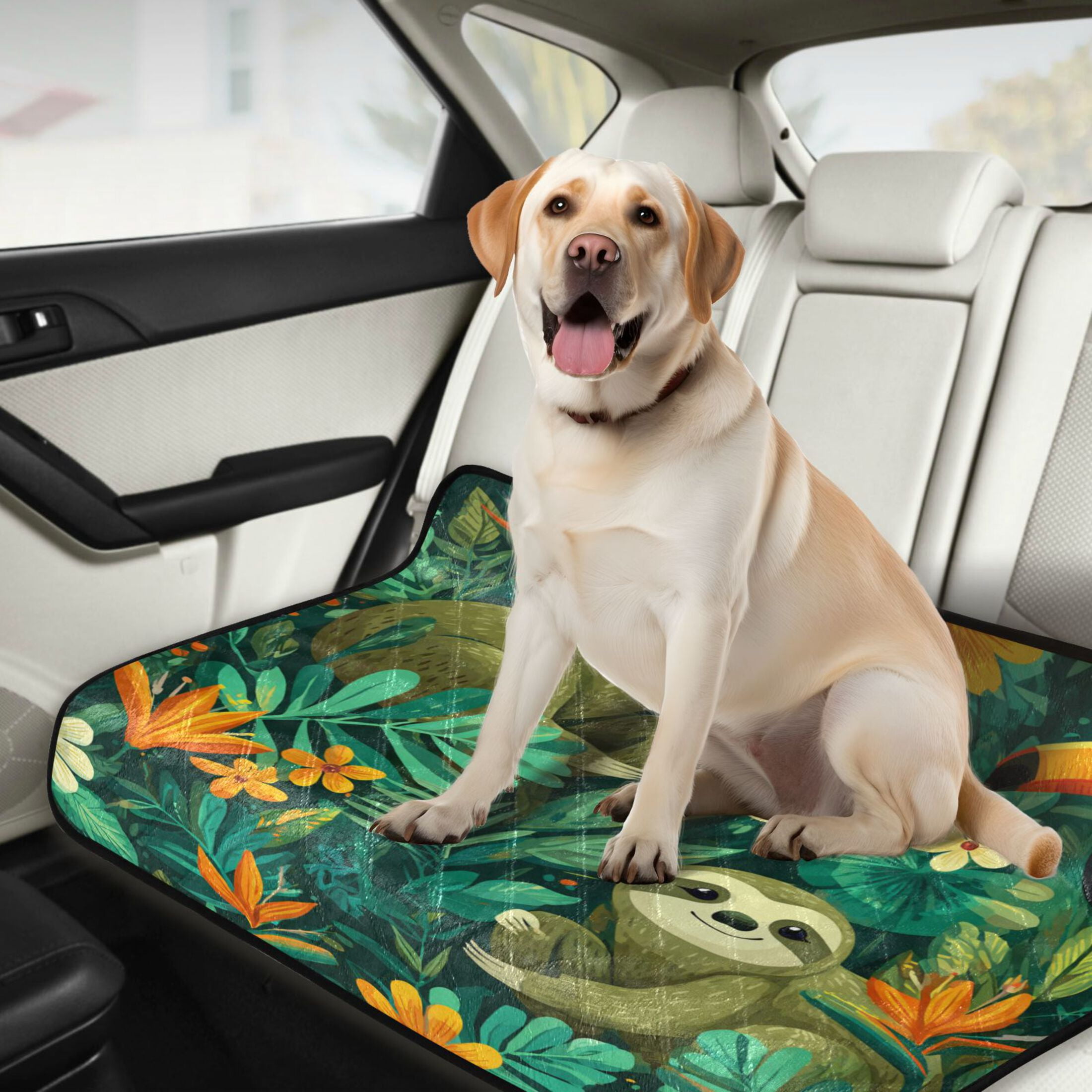 Qxltty Playful Sloths Cat litter Pads Pet Set of 2 Diaper Mats Center Anti-leakage Layer Absorbent Soft and Comfortable