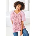 thumbnail image 4 of Woman Within Plus Size Elbow Sleeve V-Neck Baseball Tee, 4 of 6