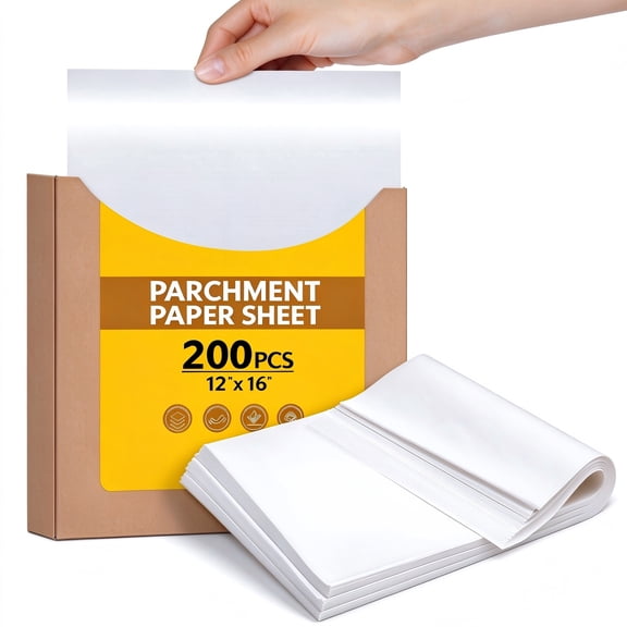 JESIN Food Service Greaseproof Parchment Paper Sheets, 12" x 16", 200 Count