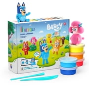 Hey Clay Bluey and Friends, Colorful Modeling Air-Dry Clay, 15 cans with Fun Interactive App for Kids Ages 3+ Years