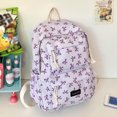 thumbnail image 4 of HUISZJ Bow Print School Backpack, Creative Preppy College Backpack, Middle School Bag for Travel Commute Work (Purple), 4 of 10