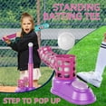 thumbnail image 2 of Tee Ball Set for Kids 3-5, Baseball Tee For Toddlers Includes 10 Balls, Auto Ball Outdoor Toys for Toddlers Age 3-5 Pink, 2 of 7