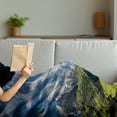 thumbnail image 3 of Switzerland Soft Flannel Fleece Throw Blanket, Panoramic View of the Swiss Alps Idyllic Nature Photography Mountain Region, Cozy Plush for Indoor and Outdoor Use, 60" x 80", Multicolor, by Ambesonne, 3 of 5