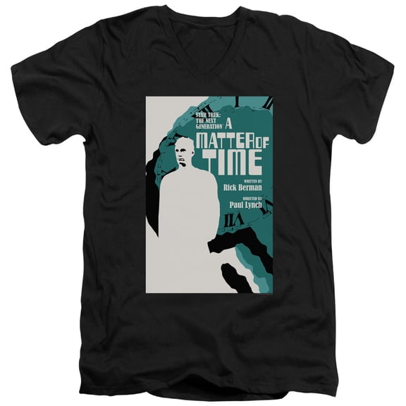 Star Trek Tng Season 5 Episode 9 Adult V-Neck 30/1 T-Shirt Black