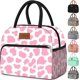 thumbnail image 1 of Coobiiya Bolsa de almuerzo para mujer, lonchera con estampado de vaca para mujeres y hombres adultos, aislada, reutilizable, pequeña, a prueba de fugas, linda lonchera para el trabajo, oficina, picnic, 1 of 4