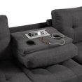 thumbnail image 2 of Jason Dark Gray Reversible Sofa Sectional with Dropdown Table & Charging Ports, 2 of 3