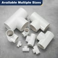 thumbnail image 4 of Uxcell 3Pcs 2" Tee 3 Vías Conectores de Tubo, Accesorios de Esquina para Estructura de Soporte de Estante, Blanco, 4 of 6