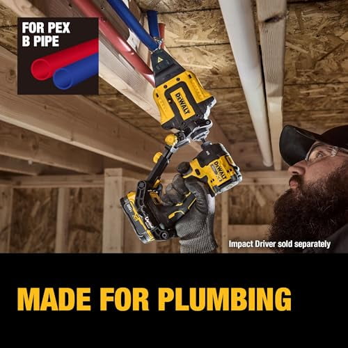 DEWALT IMPACT CONNECT PEX Pinch Clamp Attachment for Impact Driver, Plumbing Tool (DWAPXPIR)