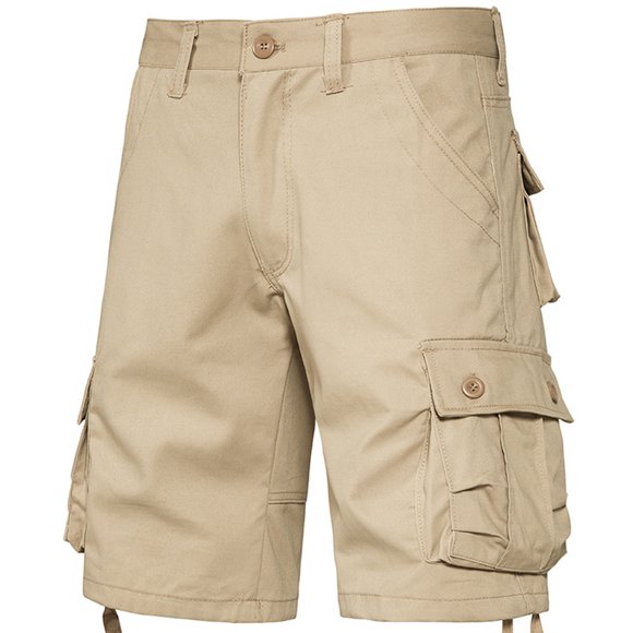 Holiday Savings Winter PEZHADA Men Sports Shorts Pants Casual Classic Solid Fitness Elastic Training Exercise Running Beach Lightweight Quick-drying Swim Bathing with Pockets Shorts Khaki L