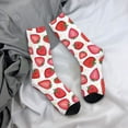 thumbnail image 5 of KLL Hand Drawn Strawberry Print Cool Socks Men's Women's Crew Socks Funny Crazy Novelty Stockings, 5 of 6