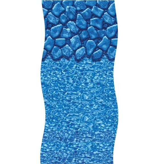 Swim Central Blue Boulder Swirl Round Overlap Above Ground Swimming Pool Liner 24'