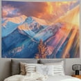 thumbnail image 2 of Nawypu  Mountain Tapestry, Mountain View with Colorful Winter Sunrise on The Top Nature Art, Wall Hanging for Bedroom Living Room Dorm Decor, White Blue Yellow, 2 of 6