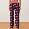 thumbnail image 4 of LEJHVAQK Heart Printed Valentine's Day Series Pajama Pants for Women Wide Leg Lounge Pants with Comfort Waist Elastic Drawstring Sleep Pants, 4 of 6