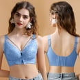 thumbnail image 2 of CHUANK Wireless Full Figure Plus Size Minimizer Lightly Lined Cups Womens Bra Blue 44D, 2 of 4
