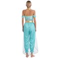 thumbnail image 2 of Haitryli Women Belly Dance Dress Set Sparkling Spaghetti Strap Jumpsuit with Choker Collar Outfits Turquoise M, 2 of 7