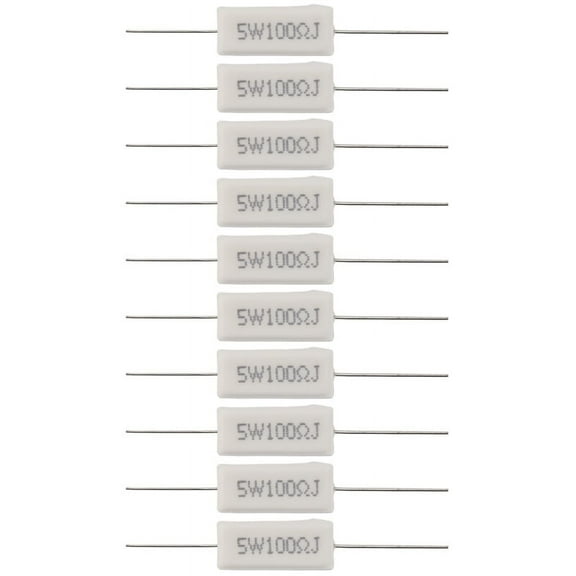 10x Wirewound Ceramic Cement Resistors 100 Ohm 5W Watt 5%