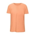 thumbnail image 4 of Htigea Clearance Womens Plus Size Tops Shorts Sleeves Blouses Summer Crewneck Tunic Loose Casual T Shirts Fall Savings Orange,L, 4 of 4